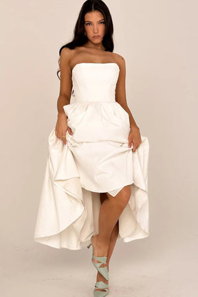 Vestido Feminino  Midi Sem Alça -  Modelo Audrey