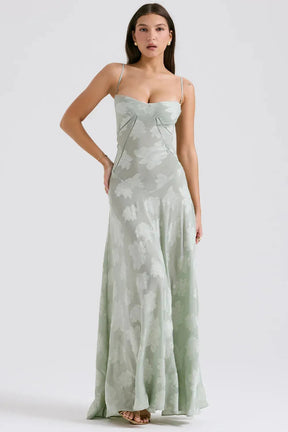 Vestido Longo Semitransparente Floral Branco - Mavie
